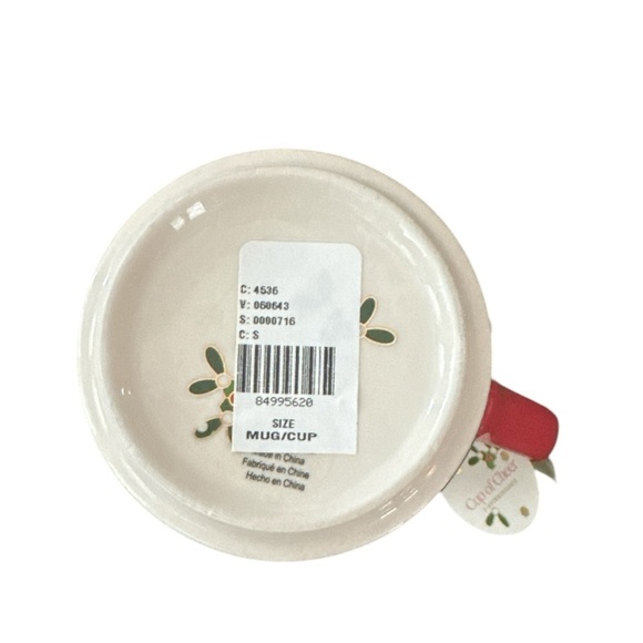 Anthropologie Bistro Tile Stoneware Monogram S Festive Edition Coffee Mug NWT - Picture 8 of 9